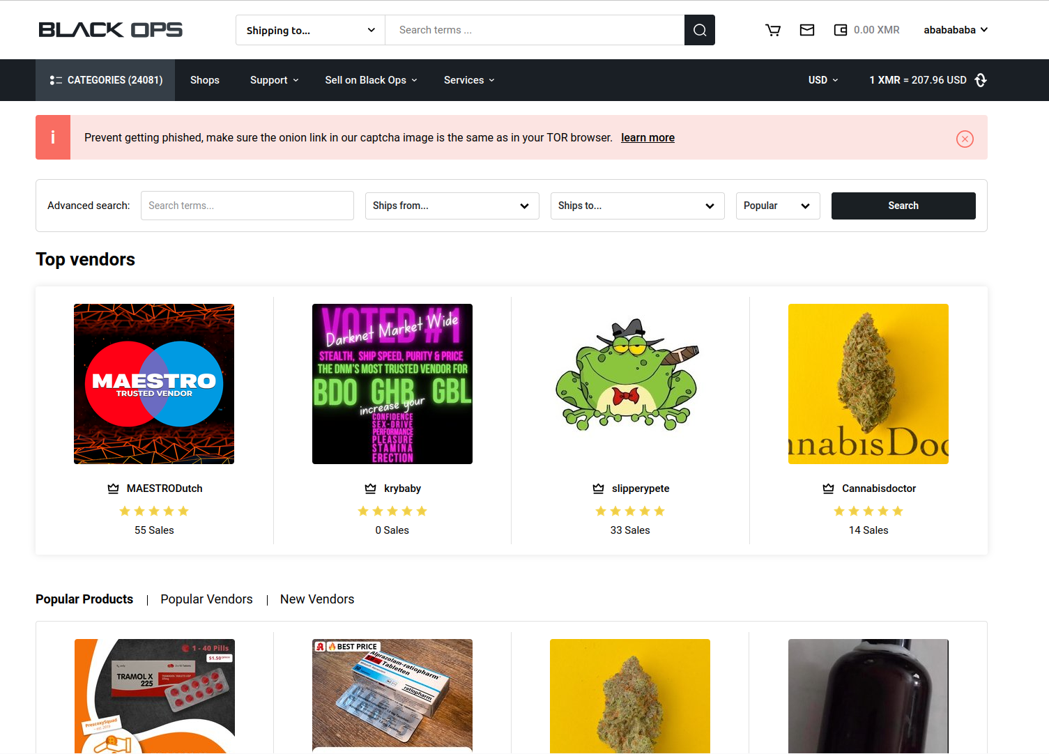Black Ops Market Front Page